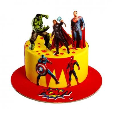 Avengers Süper Kahramanlar Temalı Erkek Çocuk Pastası