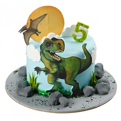 Dinozor Temalı T-Rex Erkek Çocuk Pastası