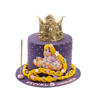 Rapunzel Temalı Mor Prenses Pastası