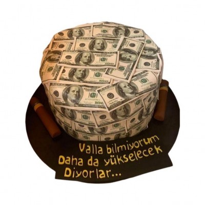 Dolar Temalı Esprili Erkek Pastası