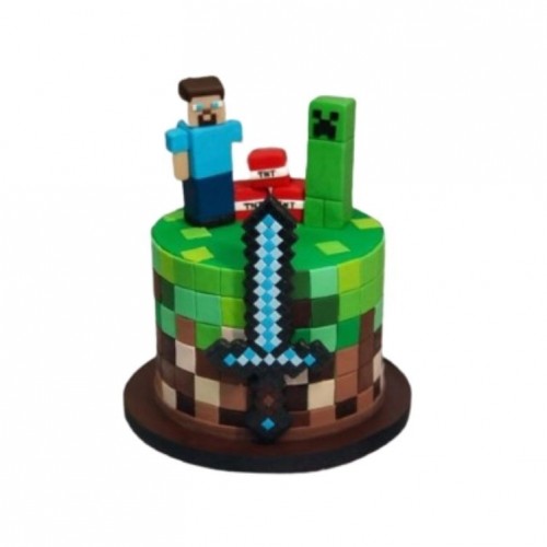 Minecraft Temalı Erkek Çocuk Pastası