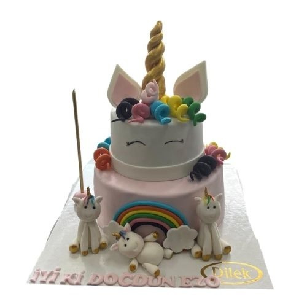 Unicorn Bebek Gökkuşağı Pasta