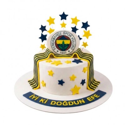 Fenerbahçe Logolu Yıldızlı Taraftar Pastası
