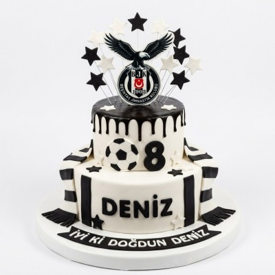 Beşiktaş Temalı İki Katlı Taraftar Pastası