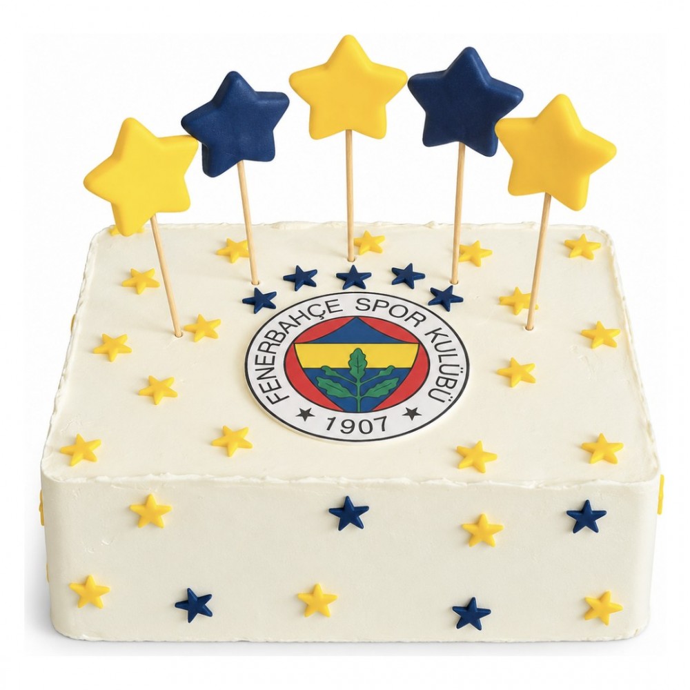 Fenerbahçe Armalı Yıldızlı Kare Taraftar Pastası