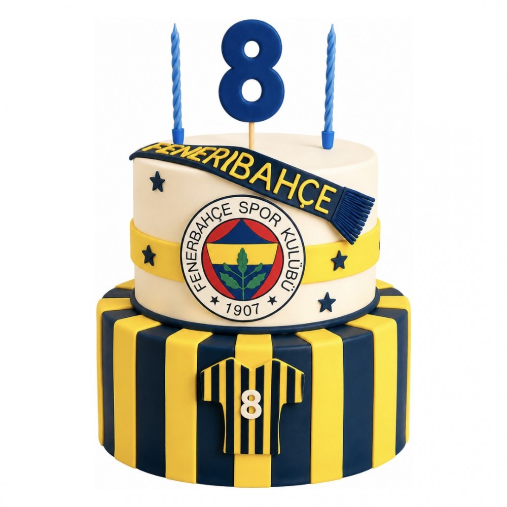 Fenerbahçe Atkılı Formalı İki Katlı Taraftar Pastası