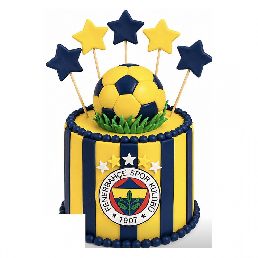 Fenerbahçe Çubuklu Toplu Yıldızlı Taraftar Pastası