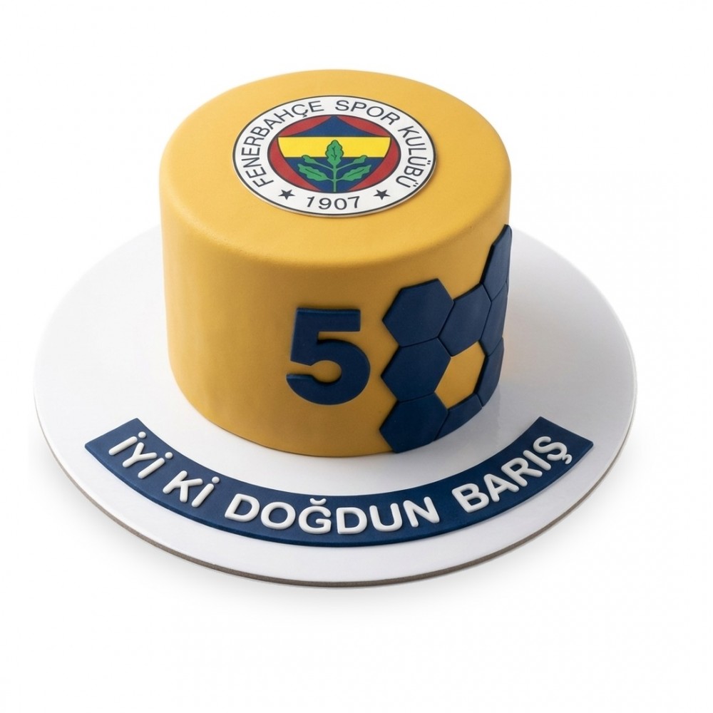 Fenerbahçe Petek Detaylı Yaş Rakamlı Sarı Taraftar Pastası