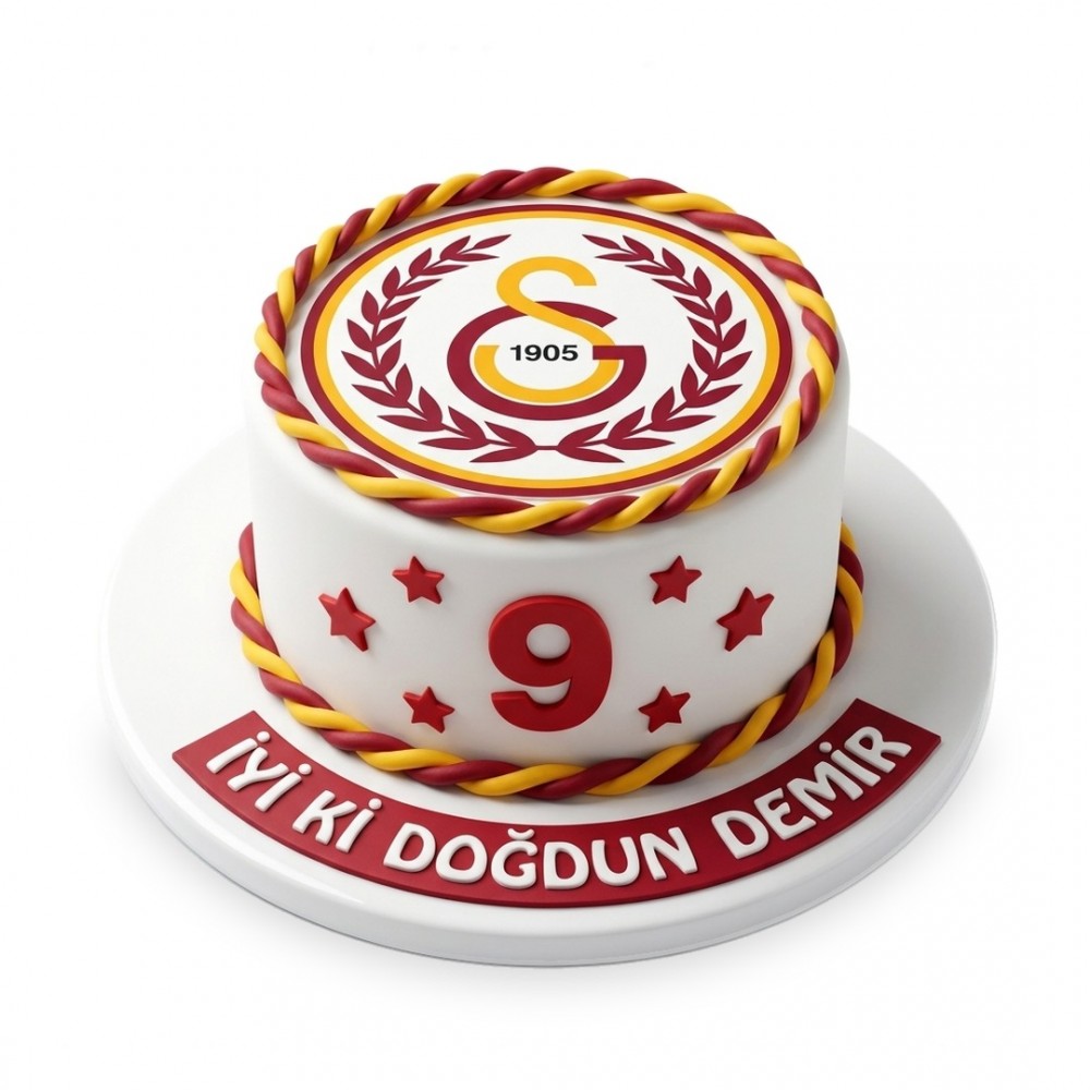 Galatasaray Defne Çelenkli Armalı Yaş Rakamlı Taraftar Pastası
