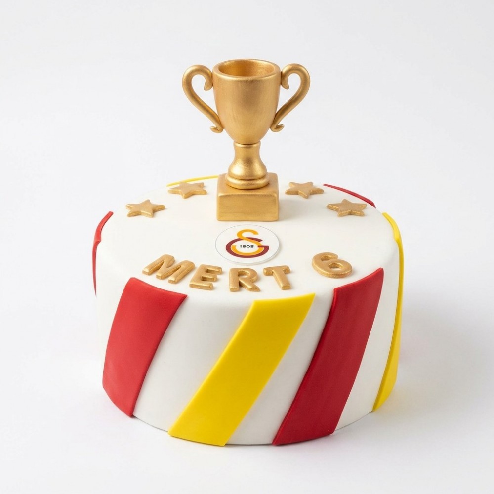 Galatasaray Kupalı Çapraz Şeritli Taraftar Pastası
