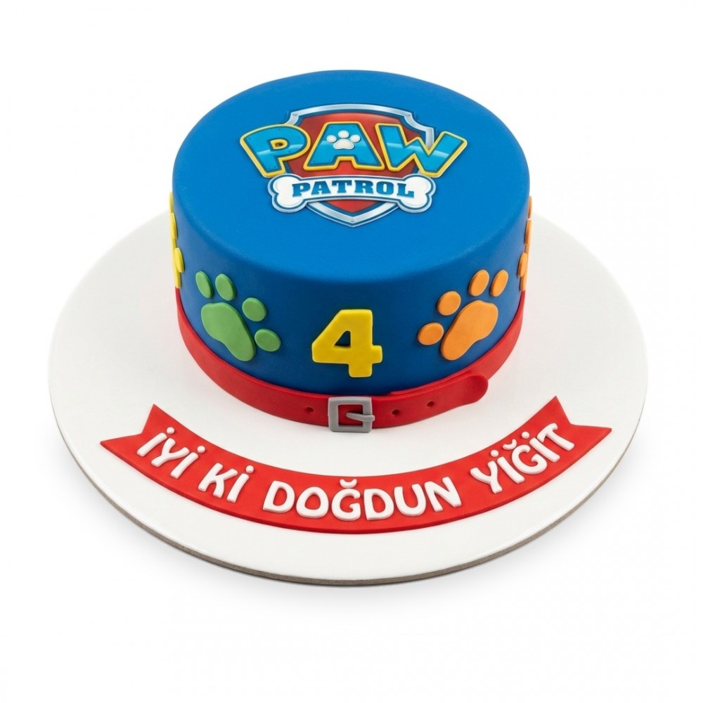Paw Patrol Renkli Patili Mavi Erkek Çocuk Pastası