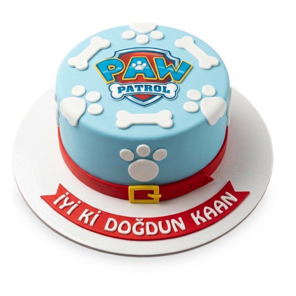 Paw Patrol Tasmalı Kemikli Açık Mavi Erkek Çocuk Pastası