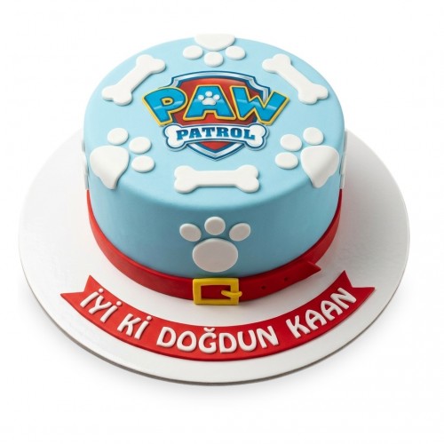 Paw Patrol Tasmalı Kemikli Açık Mavi Erkek Çocuk Pastası